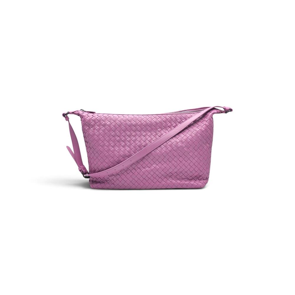 Bottega Veneta Intrecciato Woven Leather Pink Purple Crossbody Shoulder Bag New